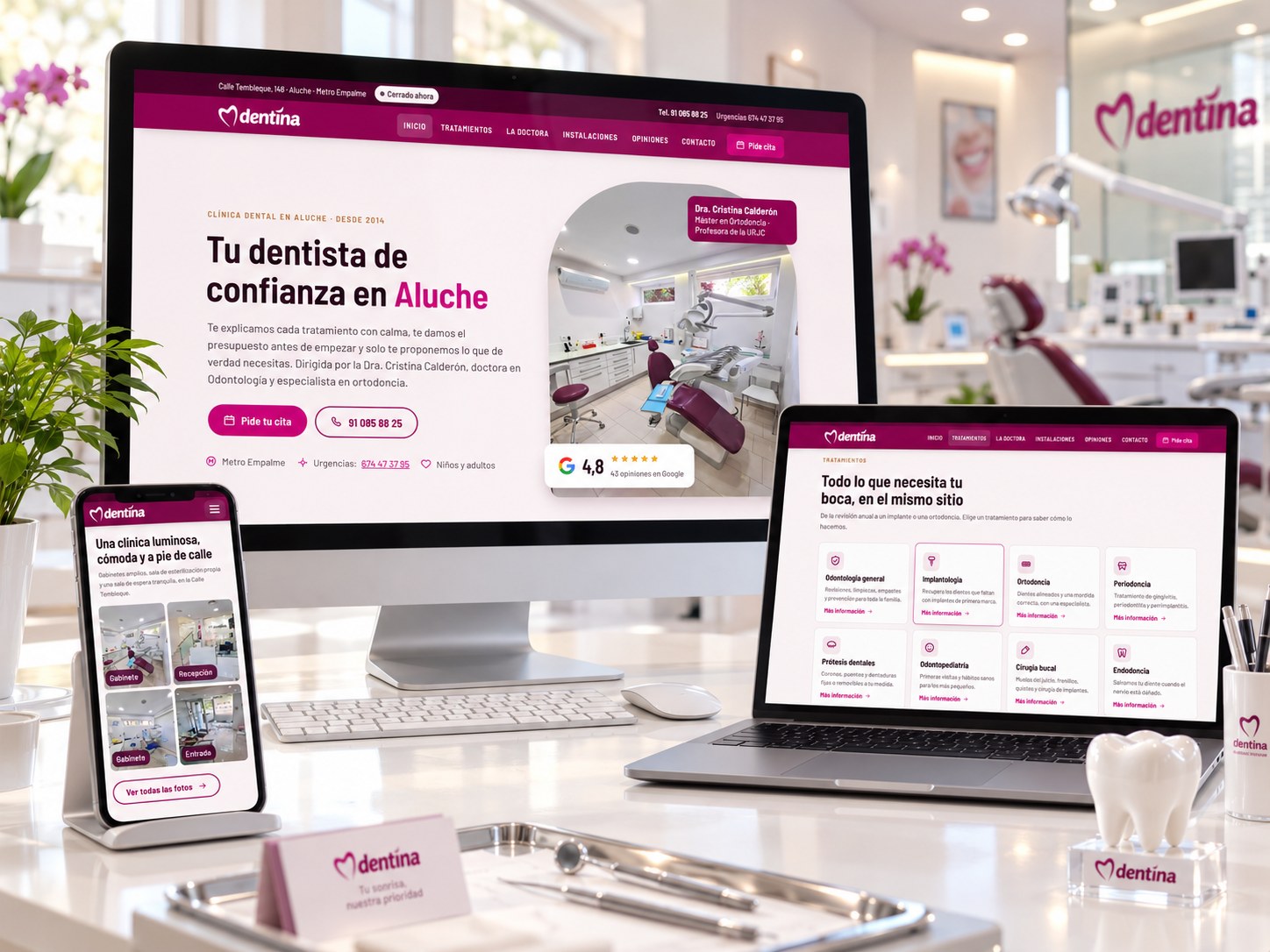 Dentina: web · foto · diseño · impresión