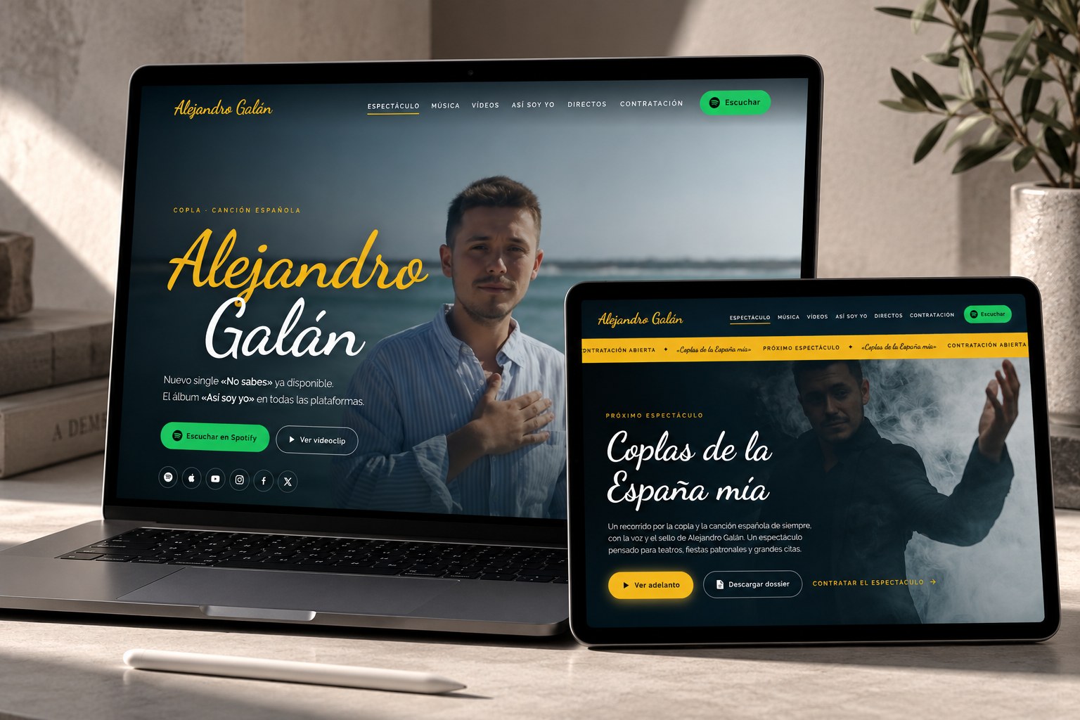 Alejandro Galán: web · foto · diseño