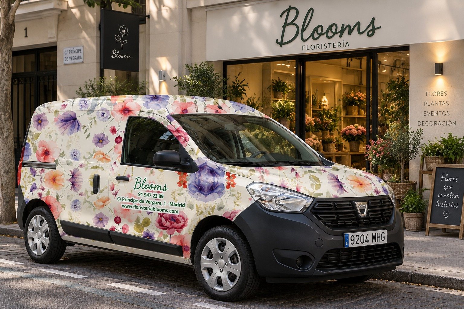 Blooms: diseño · vinilado · impresión · montaje